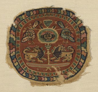 Roundel, Egypt, Roman period (30 B.C.-641 A.D.)/ Sassanid period (621-629), 6th/8th century.