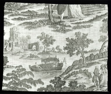 Panel (Furnishing Fabric), England, c. 1780. Rural scenes.