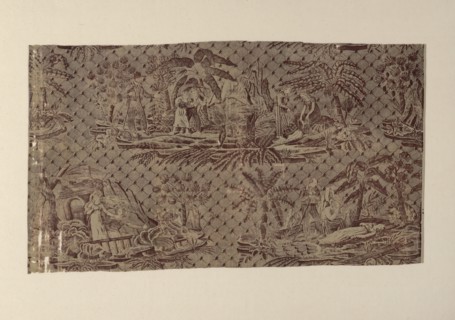 'Paul and Virginie', Furnishing Fabric, France, after 1818. Manufactured by Hartmann et Fils, designed by Cornelis after Jean Michel Moreau the Younger, based on the story by Bernardin de Saint-Pierre...