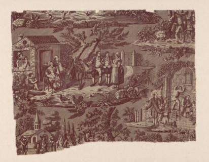 La Noce de Campagne (The Country Wedding) (Furnishing Fabric), France, c. 1820. Designed by Delmes after engraving by Jean Pierre Marie Jazet after Hippolyte Lecomte.
