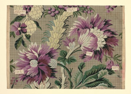 Mise-en-carte (Point-paper), France, 1760/90. Preparatory technical drawing for a patterned silk, instructions for the weaver. Designed by Germain Frères.