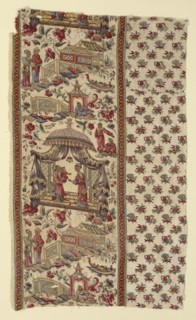 Fragment (Furnishing Fabric), England, c. 1806. Chinese-inspired design by J.J. Pearman, manufactured by Bannister Hall Print Works.