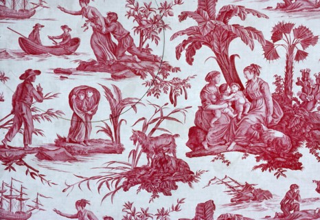 'Paul and Virginie', Furnishing Fabric, France, 1802. Designed by Jean Baptiste Huet after engraving by Abraham Girardet after drawing by Jean-Michel Moreau the Younger, based on the story by Bernardi...