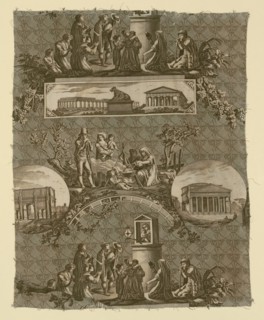 Le Romain (The Roman) (Furnishing Fabric), France, 1811. Designed by Jean Baptiste Huet, engraved by Jules Mallet, after Bartolomeo Pinelli.