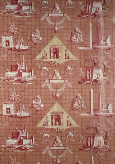 Les Monuments d'Egypte (The Monuments of Egypt), furnishing fabric, France, c. 1800. Designed by Jean Baptiste Huet. Christophe Phillipe Oberkampf (producer), Louis François Cassas (painter), Pagelet ...
