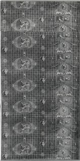 L'Amour Vainqueur (Love Triumphant) (Furnishing Fabric), France, c.1804. Neoclassical design with sheep, wolf, sphinxes, Venus and Cupid.  Designed by Jean Baptiste Huet or Hippolyte Lebas, manufactur...
