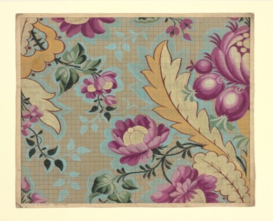 Mise-en-carte (Point-paper), France, 1760/90. Preparatory technical drawing for a patterned silk, instructions for the weaver.