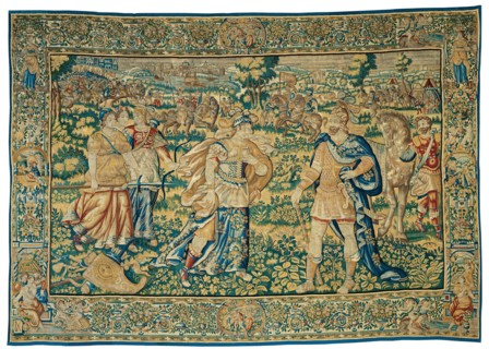 Alexander Encounters Thalestris, Queen of the Amazons, from The Story of Alexander the Great, Flanders, c. 1600.