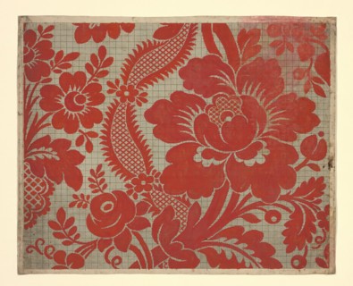 Mise-en-carte (Point-paper), France, 1760/90. Preparatory technical drawing for a patterned silk, instructions for the weaver.