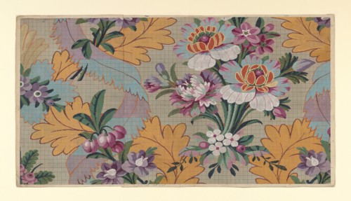 Mise-en-carte (Point-paper), France, 1760/90. Preparatory technical drawing for a patterned silk, instructions for the weaver.