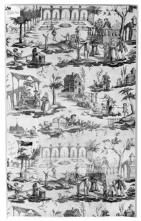 La Danseuse de Corde (The Tight Rope Walker) (Furnishing Fabric), Nantes, 1785/90. Manufactured by Petitpierre et Cie.
