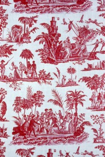 'Paul and Virginie' Furnishing Fabric, Nantes, c. 1795. Scenes from the story by Bernardin de Saint-Pierre, manufactured by Petitpierre et Cie.