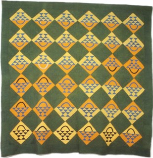 Bedcover (Basket Pattern Quilt), Southern Illinois, 1861.