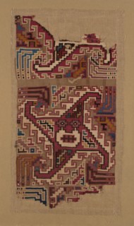 Fragment, Peru, A.D. 500/1000. Possibly Huarmey Valley.