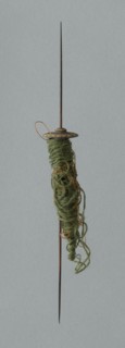 Wooden Spindle with Ceramic Whorls, Peru, 1000/1476.
