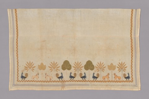Panel, possibly Egypt or Turkey, c. 1880. Peacock, leopard and palm tree motif.