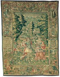 Venus and Adonis (?) with the Duck Hunt, Flanders, c. 1600. Presumably woven at the workshop of Jacques I Geubels or his widow Catharina van den Eynde.