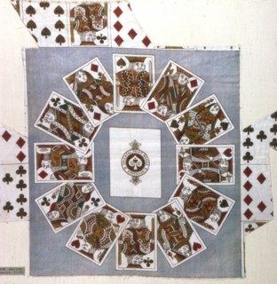 Handkerchief, Rhode Island, 1875/1900. Playing cards design.