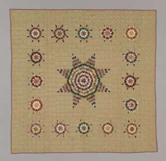 Bedcover (Lone Star Variation Quilt), Connecticut, c. 1845/50.