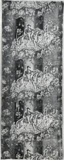 Panel (Furnishing Fabric), United States, 1848. Floral print with horseman motif.
