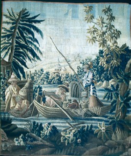La Pêche (Fishing), France, 1725/1775. Woven at Aubusson, France, variation of a design by Francois Boucher.
