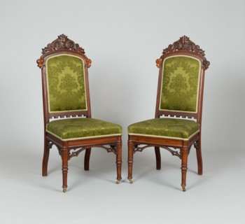 Pair of Side Chairs, c. 1849. Designed by Alexander Jackson Davis, made by William Burns and Peter Trainque.