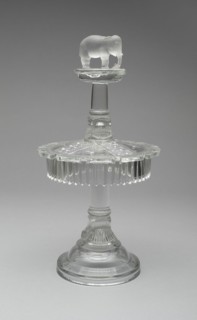 Jumbo/Elephant pattern spoon rack, 1883/5. Attributed to Canton Glass Company, Ohio.