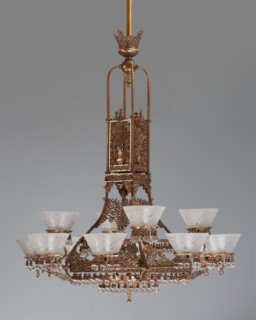 Gasolier, c. 1880. Attributed to Thackara, Buck & Co. or Thackara, Sons & Co.
