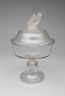 Old Abe/Frosted Eagle pattern compote, 1880/90. Attributed to the Crystal Glass Company.