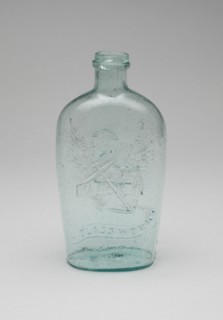Flask, c. 1850. Maker's name and image of anchor.