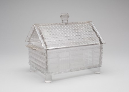 Log Cabin pattern covered dish, c. 1875.