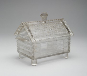 Log Cabin pattern covered dish, c. 1875.