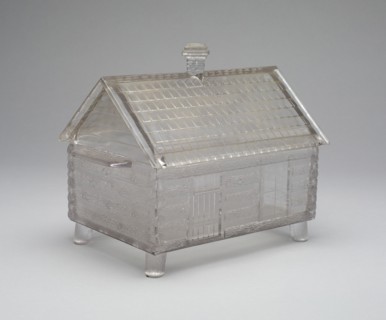 Log Cabin pattern covered dish, c. 1875.