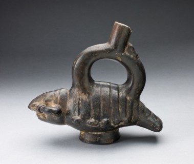 Single Spout Blackware Vessel in the Form of a Crayfish, A.D. 1000/1400.