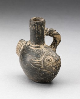 Miniature Spout Vessel in the Form of a Fish with a Rope-shaped Handle, A.D. 1000/1400.