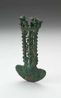Ceremonial Knife (Tumi) With Figural Scene and Zoomorphic Figures, A.D. 1100/1470.