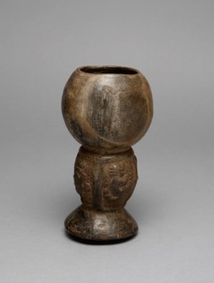Blackware Incense Burner with Relief Depicting Felines, A.D. 1200/1450.