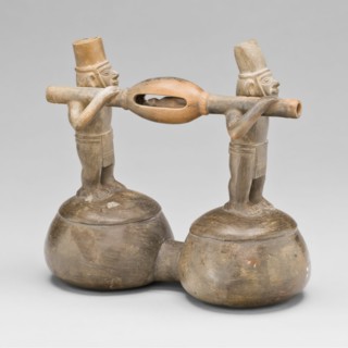 Double Vessel Representing a Funeral Procession, A.D. 1200/1450.