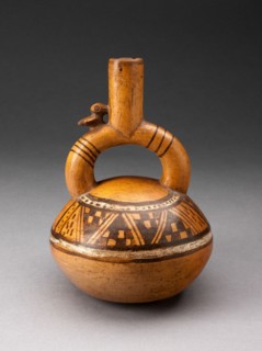 Stirrup Spout Vessel with Textile-like Pattern on Shoulder, A.D. 1200/1470.