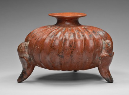 Vessel in the Form of a Squash with Parrot Supports, A.D. 1/200.