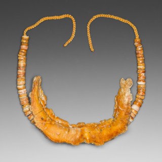 Necklace with a Pendant Depicting a Large Fish Eating a Smaller Fish, 200 B.C./A.D. 200.
