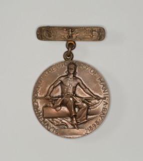 Dewey medal, c. 1898. 'In Memory of the Victory of Manila Bay, May 1 1898'. The Battle of Manila Bay took place during the Spanish-American War, and was fought between the American Asiatic Squadron un...