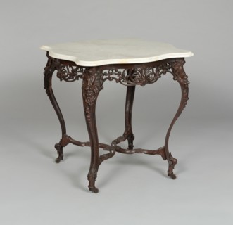 Center Table, 1852. Cast iron and marble. Designed by Walter Bryent, made at Chase Brothers & Co foundry.