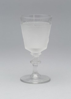 Westward Ho!/Pioneer pattern cordial glass, 1881.