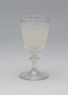 Westward Ho!/Pioneer pattern cordial glass, c. 1876.