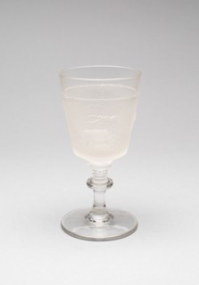 Westward Ho!/Pioneer pattern goblet (fourth of a set of four), c. 1876.