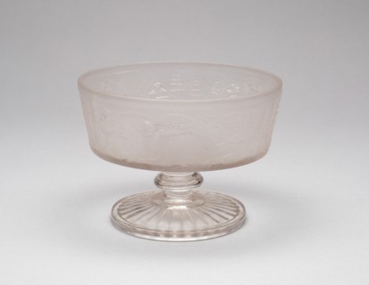 Westward Ho!/Pioneer pattern footed dish, c. 1876.