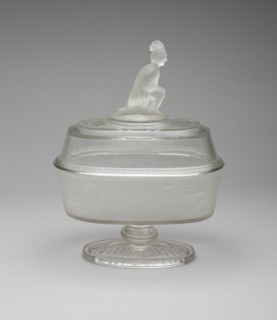 Westward Ho!/Pioneer pattern covered compote, c. 1876.