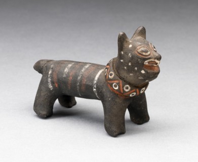 Figurine in the Form of a Striped Feline Wearing Collar, A.D. 1200/1470.