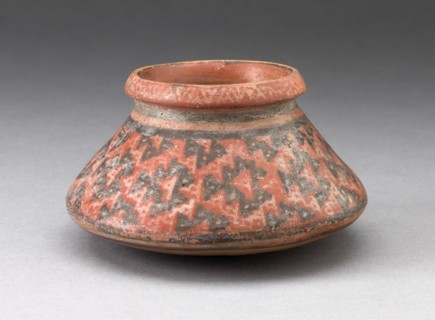 Miniature Jar with Textile Pattern or Abstract Fish Motifs, A.D. 1450/1532.